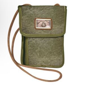Grab Your Passport Olive Green Canvas Pouch Bag
